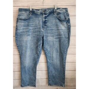 a.n.a 26W high rise straight light wash distressed denim jeans